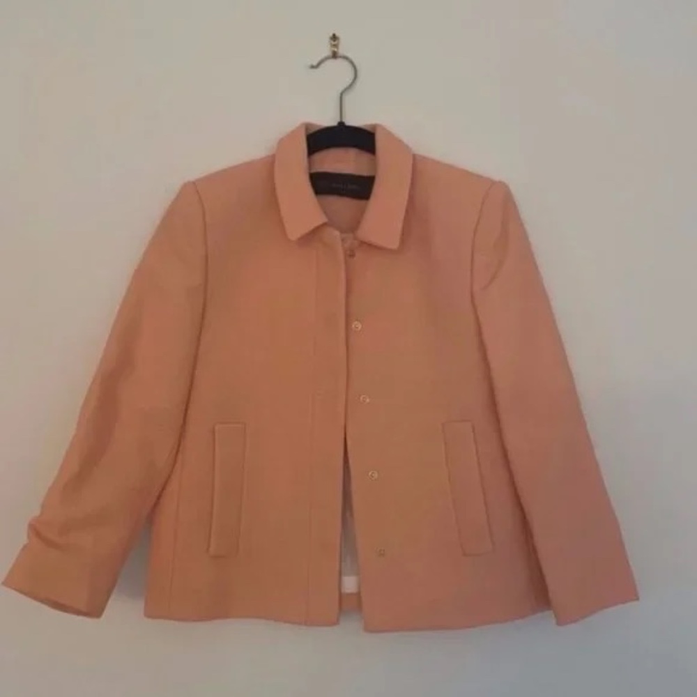 Zara Coral Orange Pink Buttoned Spring Jacket [Small]